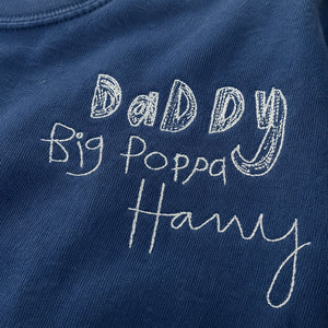 Custom Embroidered Kids Drawing T-shirt for Dad - Draw from Your Photo Father's Day Gift