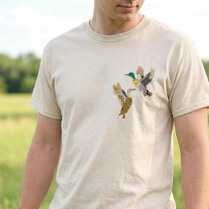Custom Duck Portrait T-Shirt, Embroidered Duck Photo, Duck Hunter Gift For Dad, Outdoorsman Gift For Couple