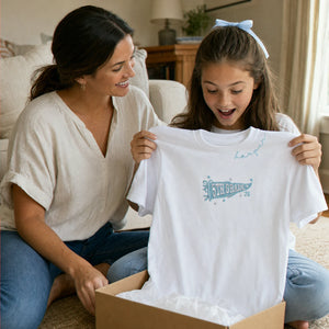 Personalized Last First Day of Elementary T-shirt for 5th Grade Kids - Embroidered Neckline Name with Grade Pennant