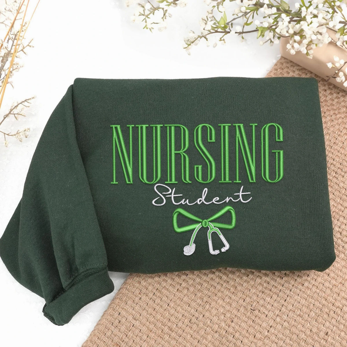 Personalized Nursing Student Sweatshirt, Custom Embroidered Nursing Graduation Pullover, Birthday Gift for Future Nurse
