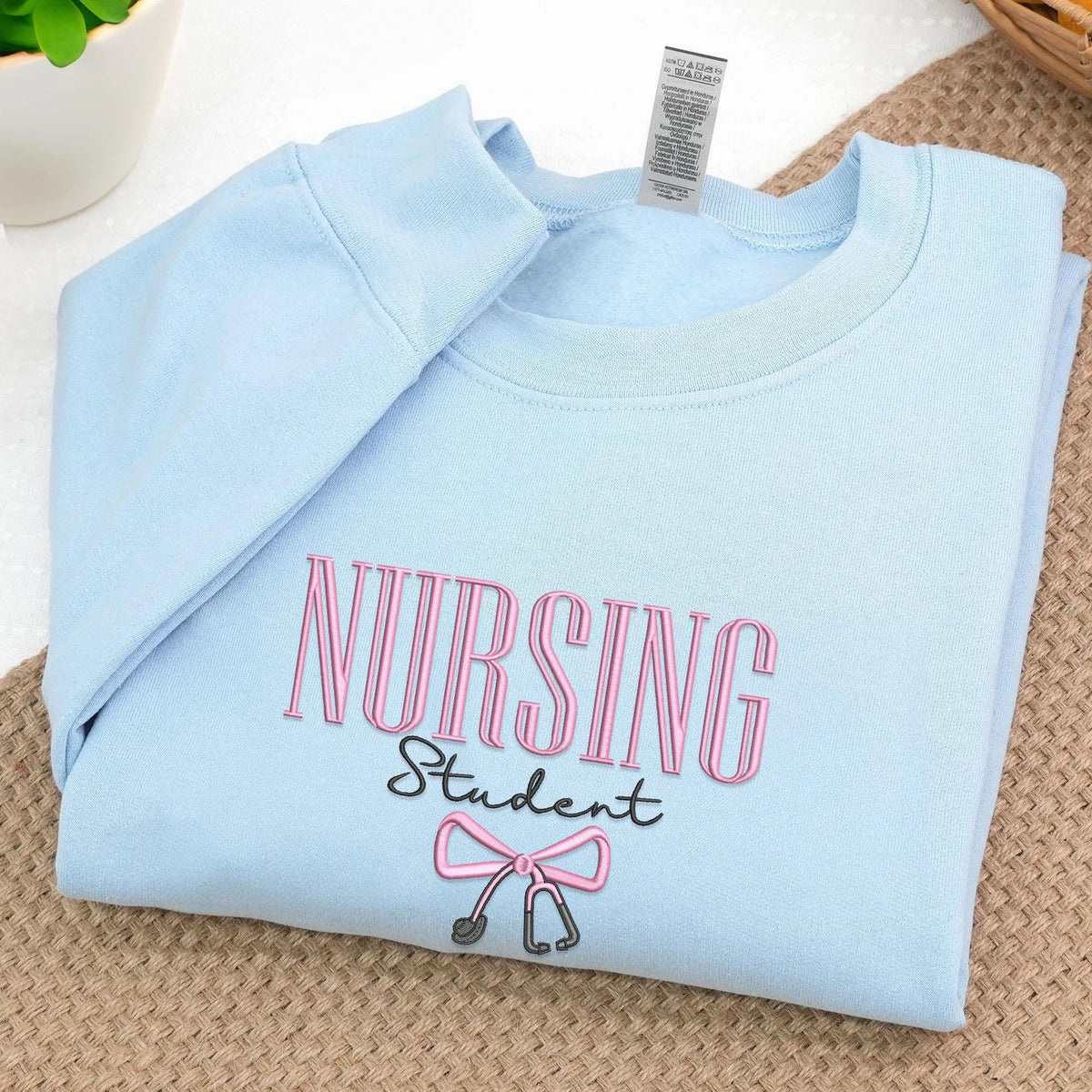 Personalized Nursing Student Sweatshirt, Custom Embroidered Nursing Graduation Pullover, Birthday Gift for Future Nurse