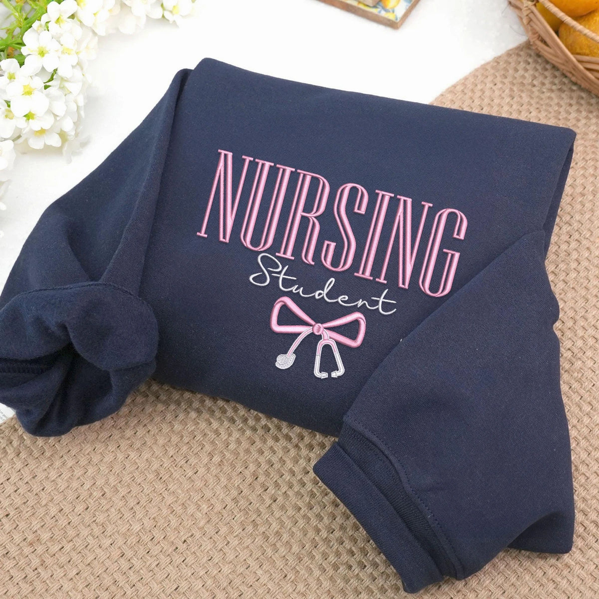 Personalized Nursing Student Sweatshirt, Custom Embroidered Nursing Graduation Pullover, Birthday Gift for Future Nurse