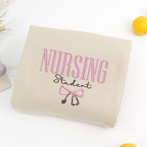 Personalized Nursing Student Sweatshirt, Custom Embroidered Nursing Graduation Pullover, Birthday Gift for Future Nurse