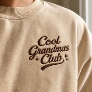 Embroidered Cool Grandmas Grandpas Club Sweatshirt - Grandparents Matching Gift, Custom Kid Names on Sleeve