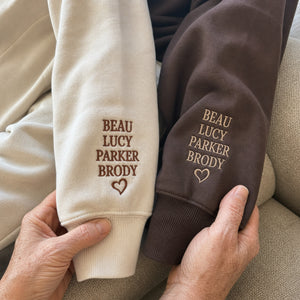 Embroidered Cool Grandmas Grandpas Club Sweatshirt - Grandparents Matching Gift, Custom Kid Names on Sleeve
