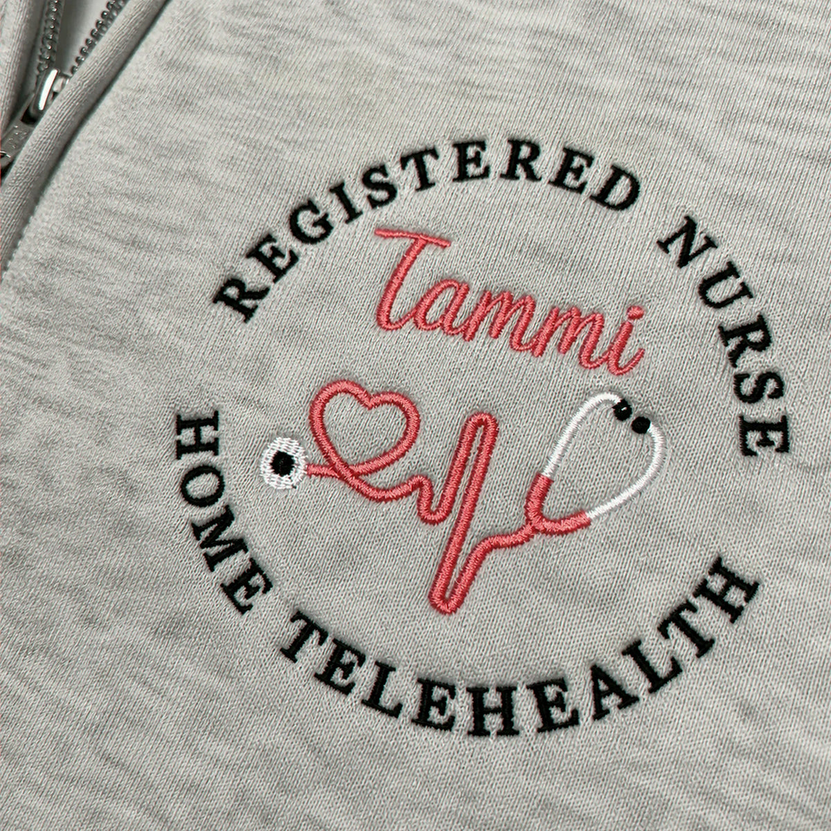 Personalized Oncology RN Quarter Zip, Custom Name & Title Embroidered Pullover, Nurses Week Birthday Gift for Her