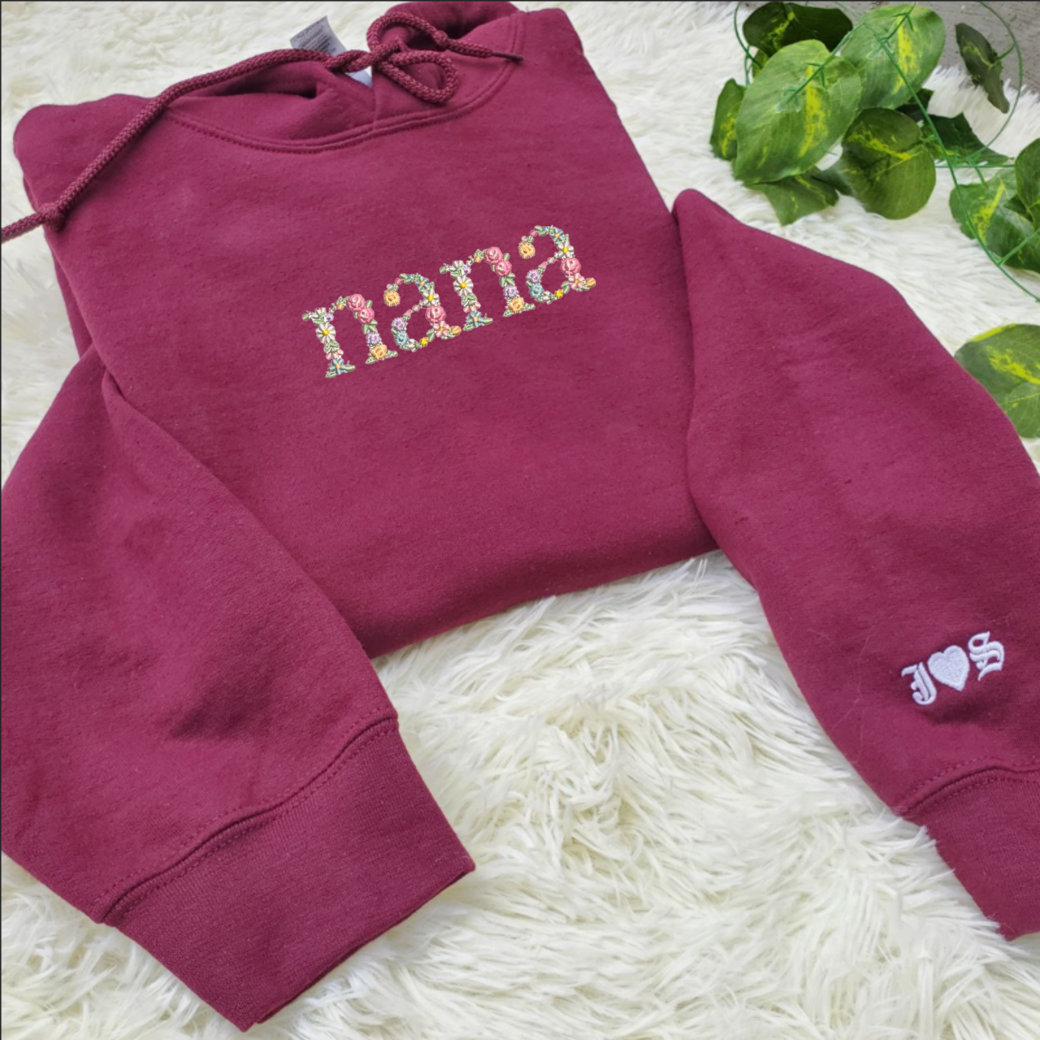 Embroidered Floral Initial Sweatshirt 
