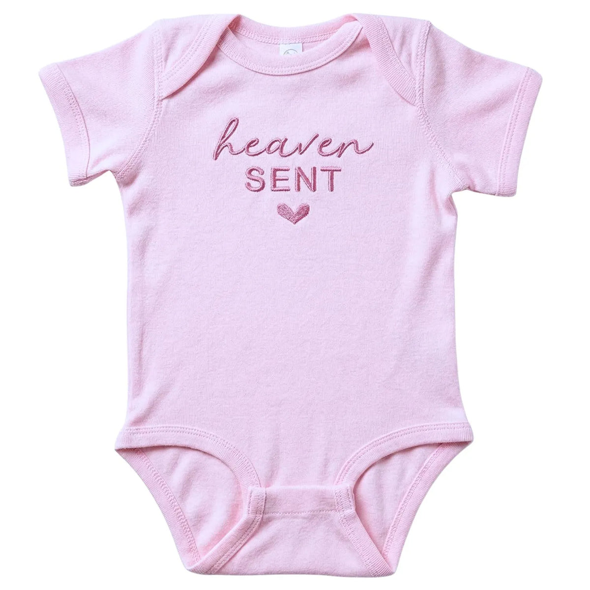embroidered heaven sent baby onesie for pregnancy announcement newborn outfit