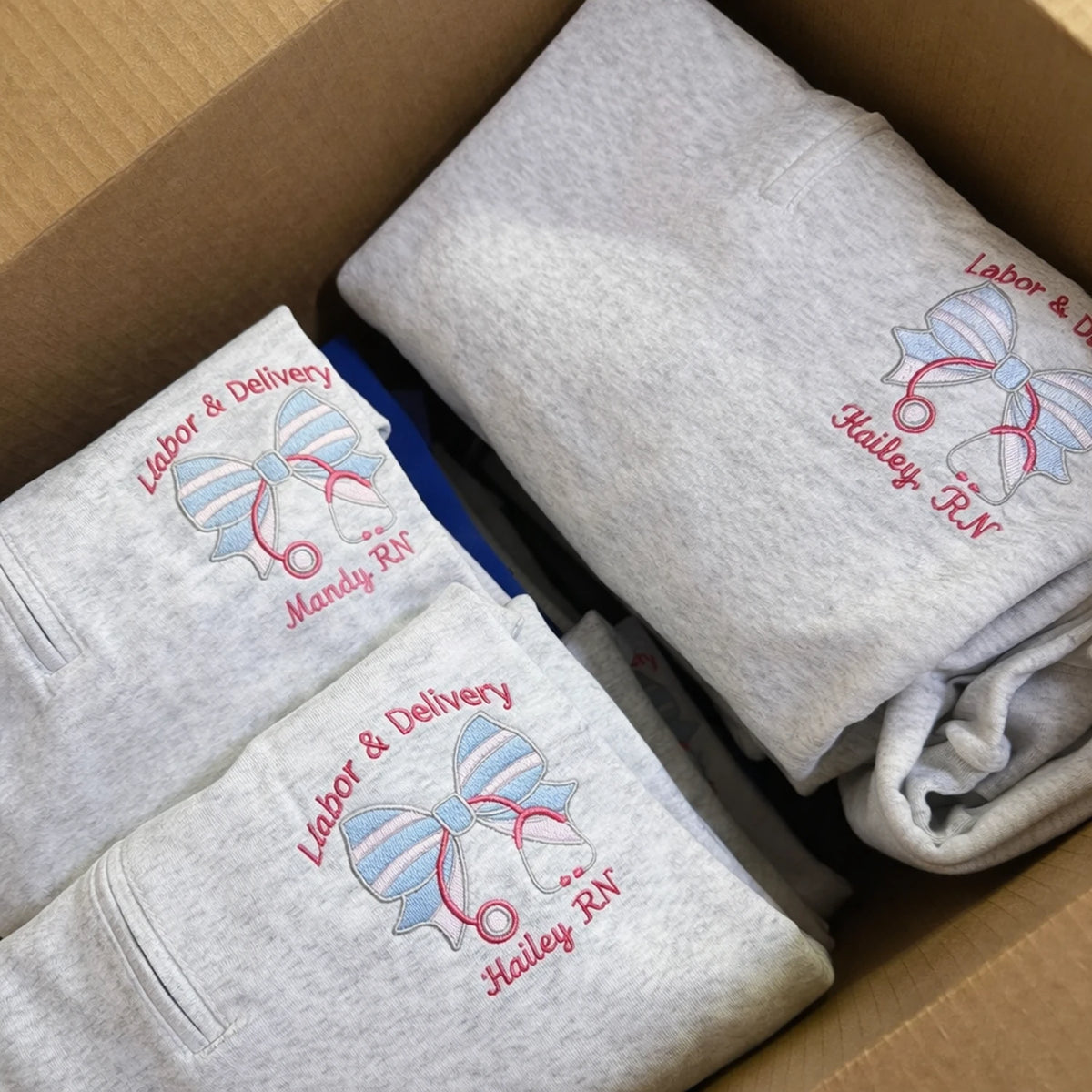 Personalized Labor and Delivery RN Quarter Zip, Custom Embroidered Name & Title Maternity Nurse Week Gift