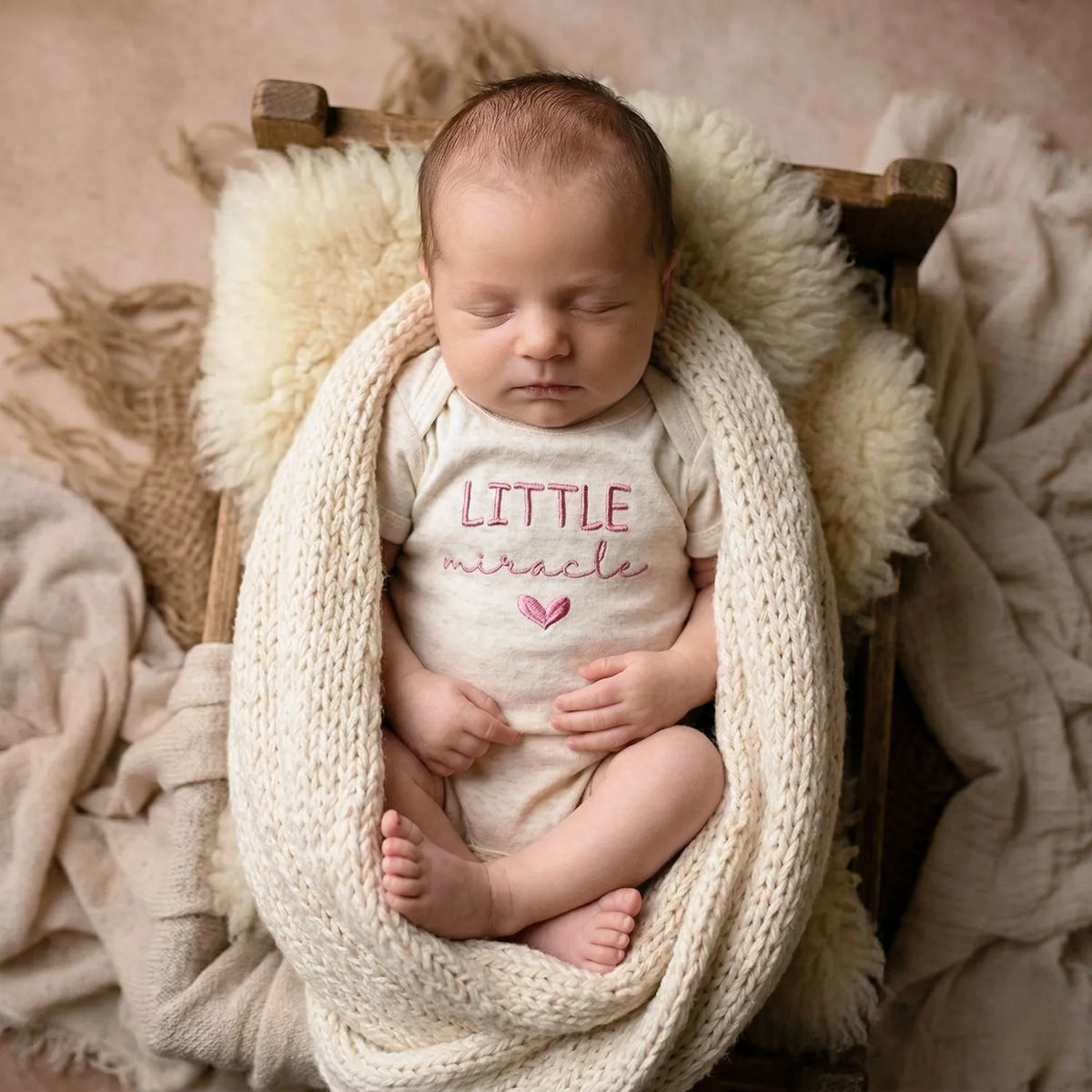 embroidered little miracle newborn baby onesie soft cotton baby shower gift outfit