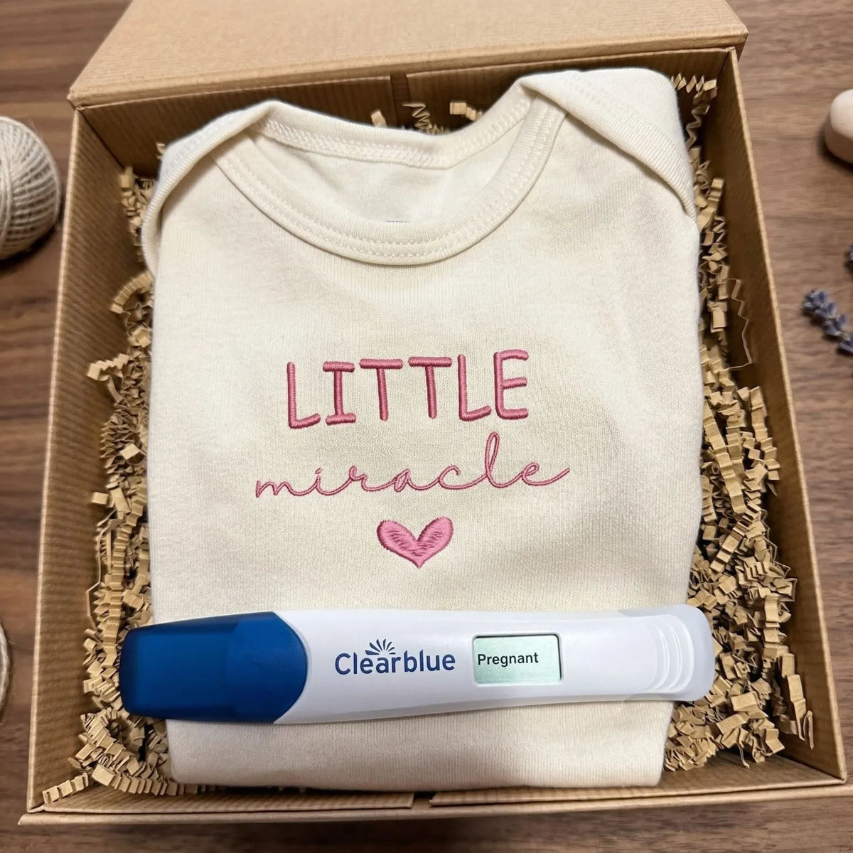 embroidered little miracle newborn baby onesie soft cotton baby shower gift outfit