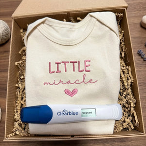 embroidered little miracle newborn baby onesie soft cotton baby shower gift outfit