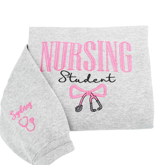 Custom Embroidered Nursing Student Sweatshirt, Matching Medical Squad Graduation Gifts for Classmates