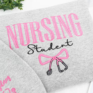 Custom Embroidered Nursing Student Sweatshirt, Matching Medical Squad Graduation Gifts for Classmates