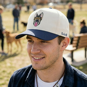 Custom Pet Photo Snapback Hats - Embroidered Dog, Cat or any Pet Portrait Caps