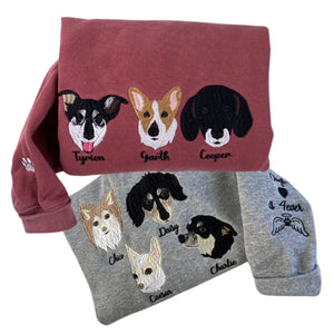 Custom Embroidered Pet Sweatshirt, Hoodie with Photo Portrait - Personalized Pet Gifts - Embroly