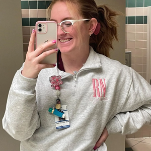 Custom Embroidered Registered Nurse Quarter Zip Sweatshirt, Name or Title Nursing Assistant Gift, Hospital Staff