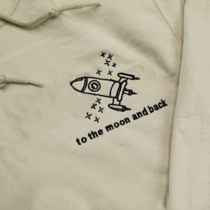 Embroidered Space And Moon Matching Couple Hoodie, Unique Gift For Newly Married Couple