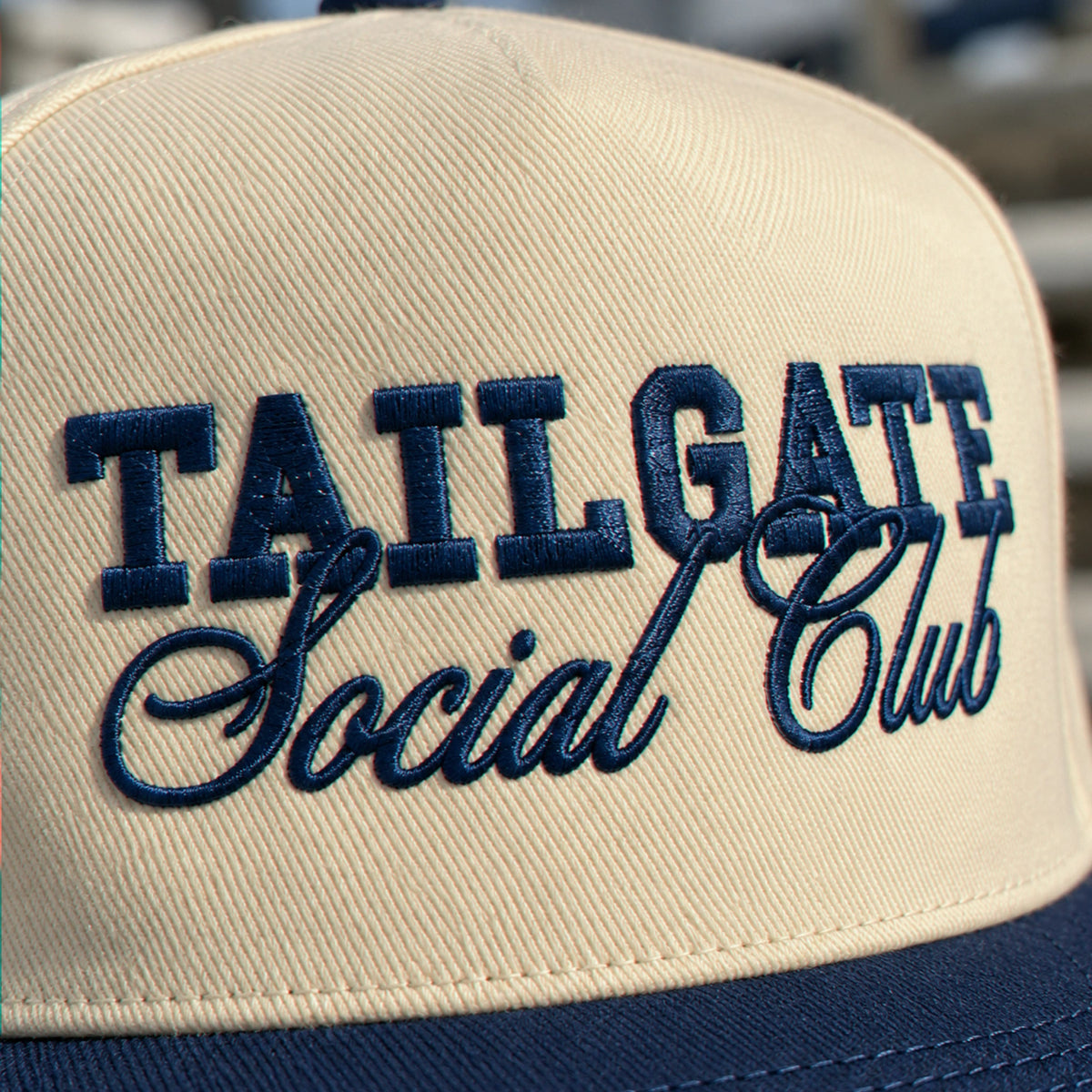 Embroidered Tailgate Social Club Snapback Hats - Trendy Game Day Party Apparel Text, Logo, Name