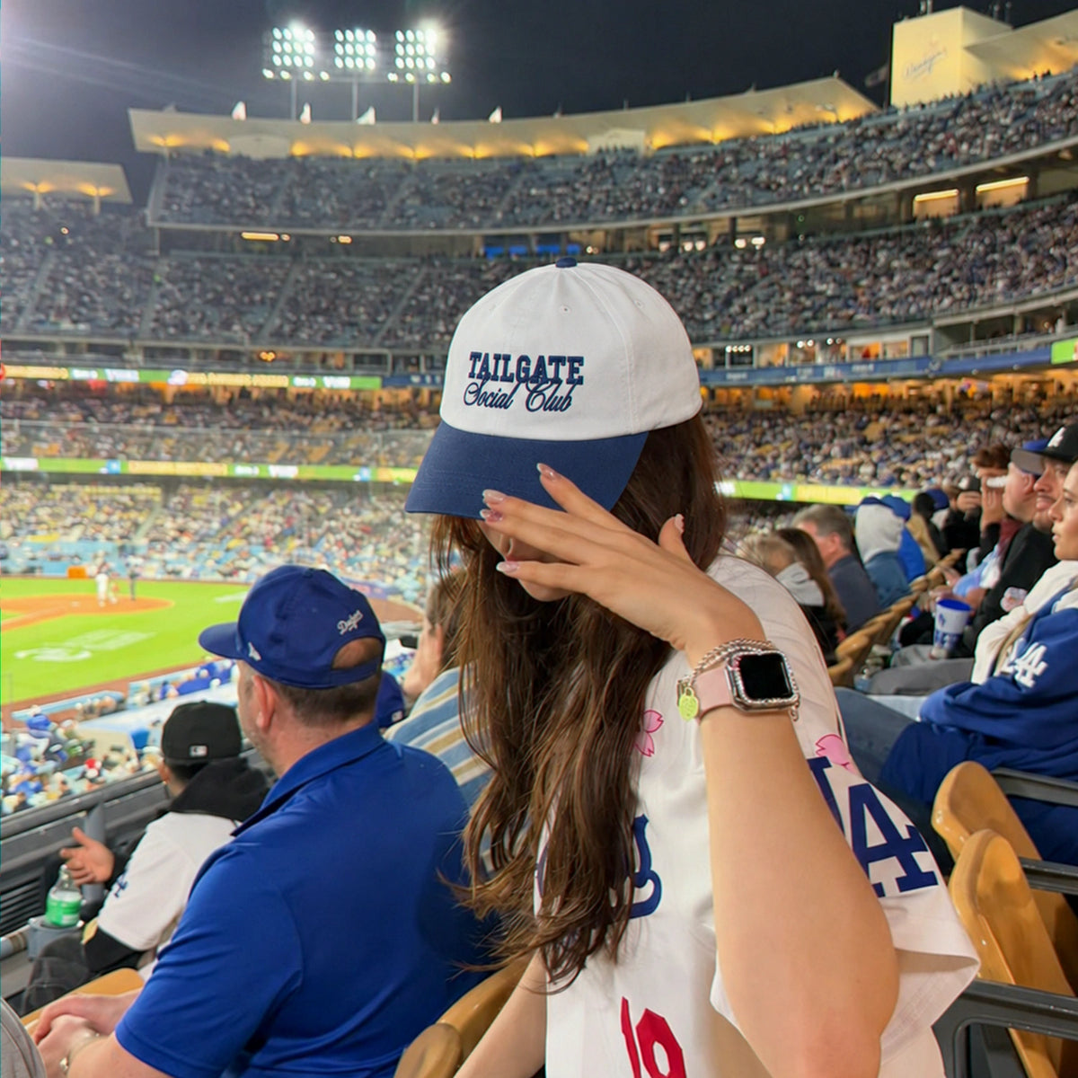 Embroidered Tailgate Social Club Snapback Hats - Trendy Game Day Party Apparel Text, Logo, Name