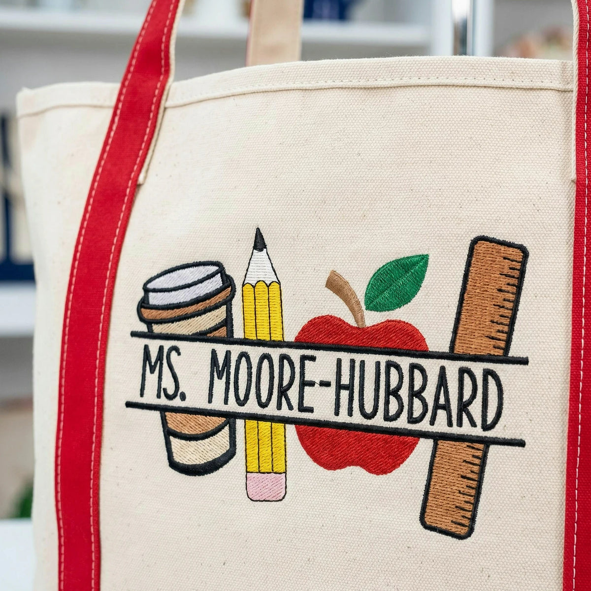 Personalized Teacher Tote Bags for Women with Names - Back to School Gift