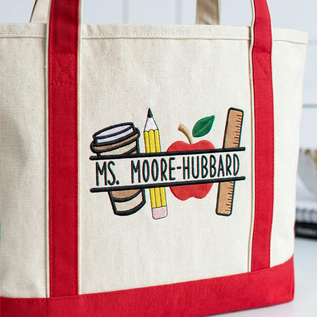 Personalized Teacher Tote Bags for Women with Names - Back to School Gift
