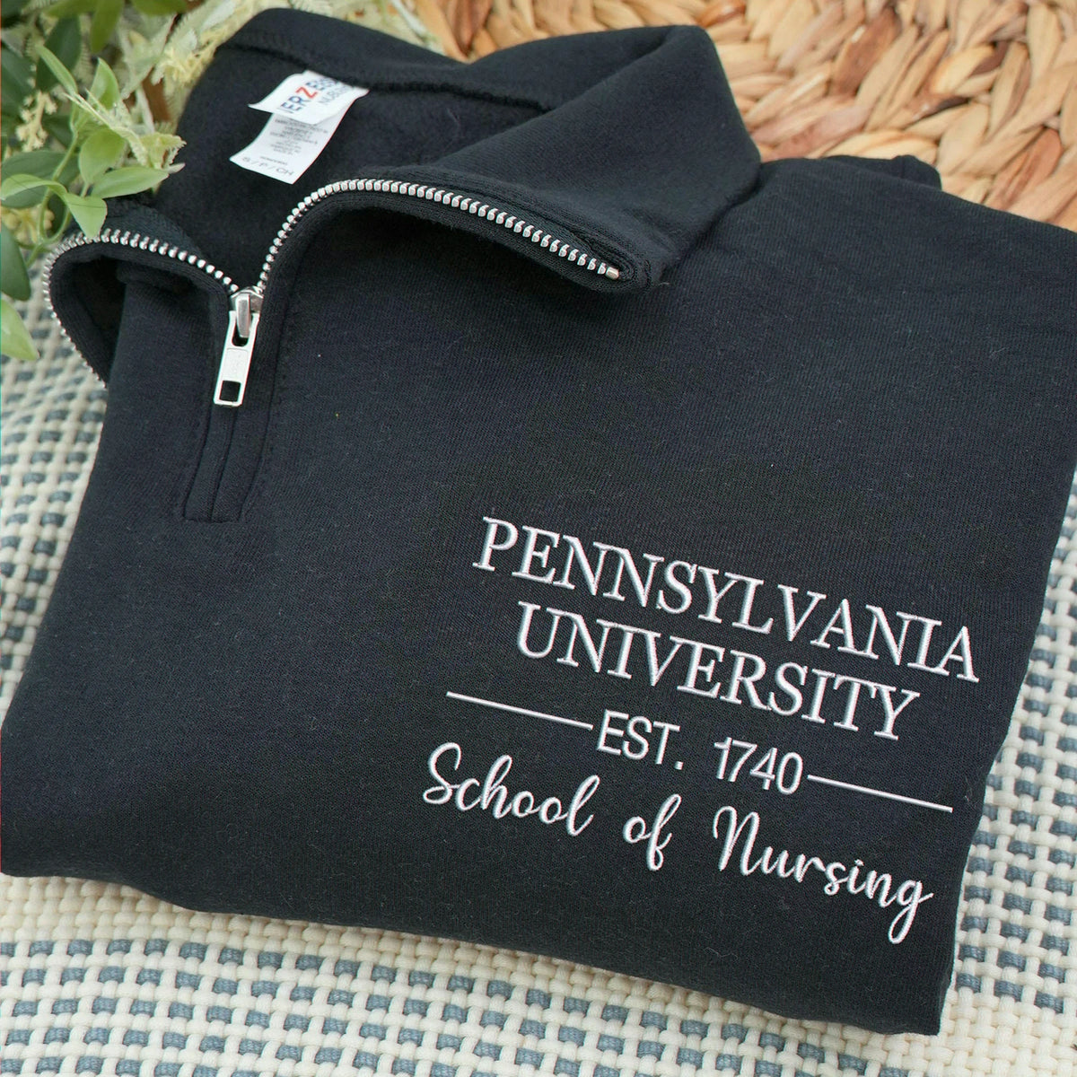Personalized New College Students Quarter Zip - Embroidered University Name, Major & Est Year - College Acceptance Gift