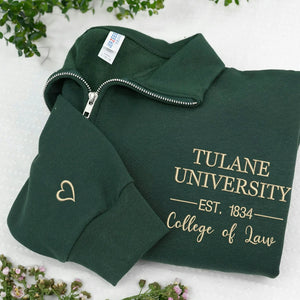 Personalized New College Students Quarter Zip - Embroidered University Name, Major & Est Year - College Acceptance Gift