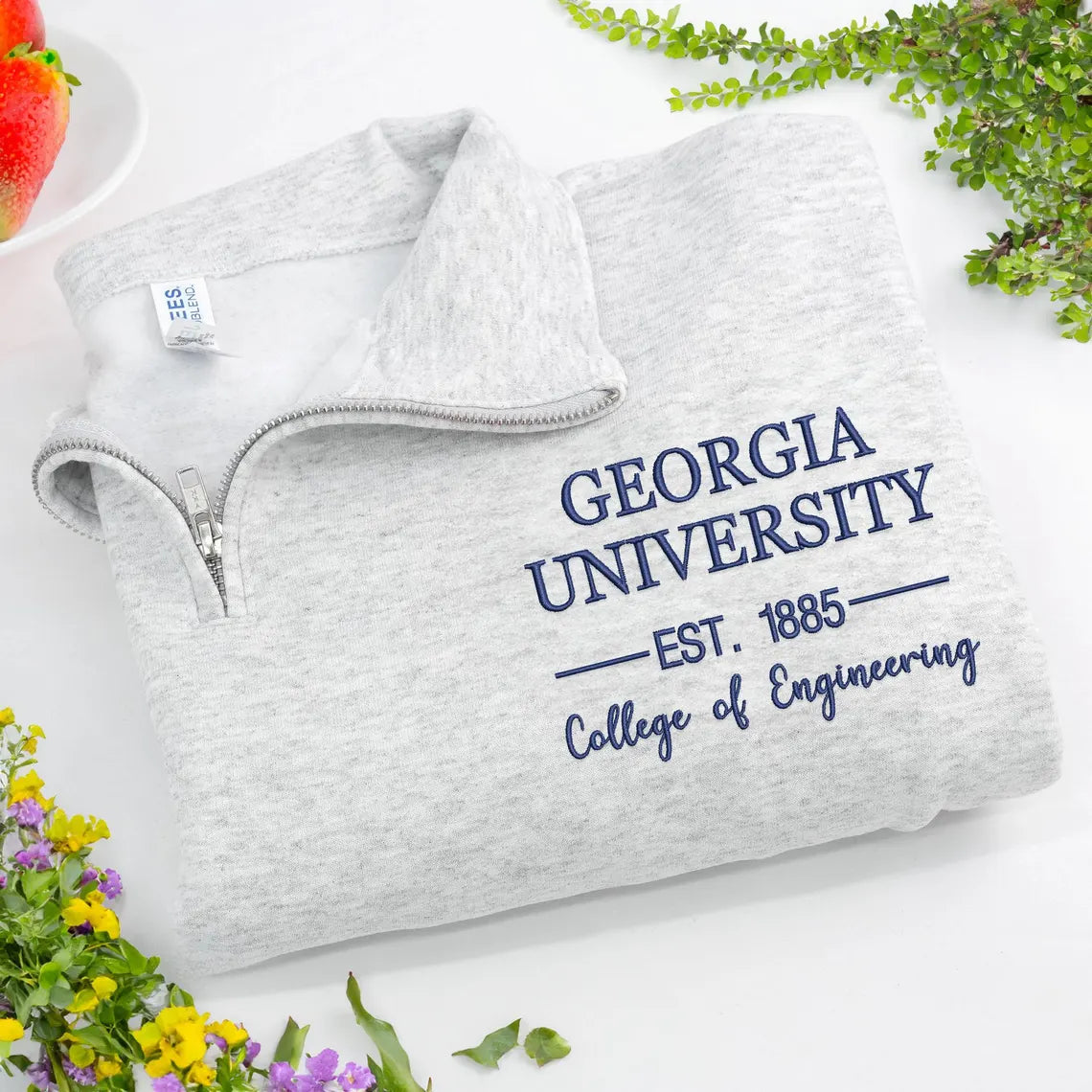 Personalized New College Students Quarter Zip - Embroidered University Name, Major & Est Year - College Acceptance Gift