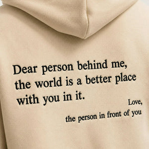 Embroidered You Are Enough Aesthetic Hoodie, Self Love Birthday Gift with Positive Back Message
