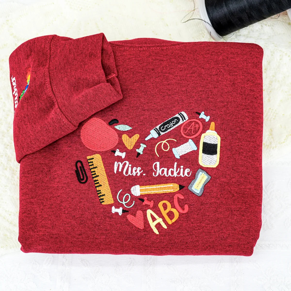 Custom Embroidered Teacher Sweatshirt, Personalized Teacher Gift with 90s Vibe Daycare