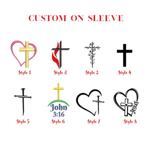 Embroidered Love Like Jesus Sweatshirt  with Custom Icon on Sleeve, Religious Hoodie, Trendy Christan Crewneck