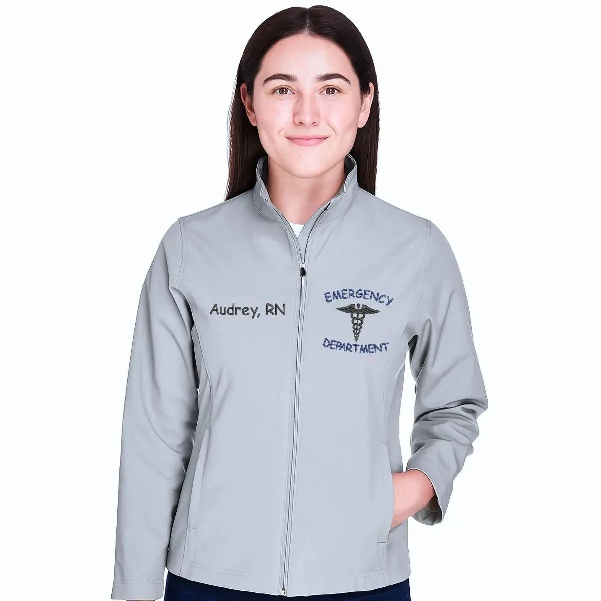 Custom embroidered ER jacket with name and title – personalized gift for emergency nurses and doctors