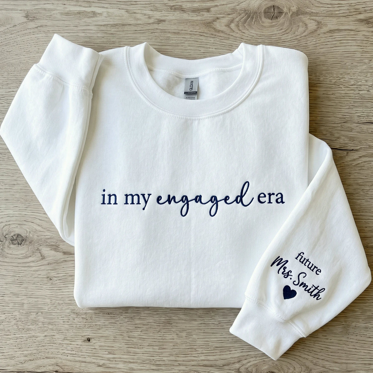 In My Engaged Era Sweatshirt - Personalized Future Mrs Embroidered Crewneck for Engagement Gift for Her