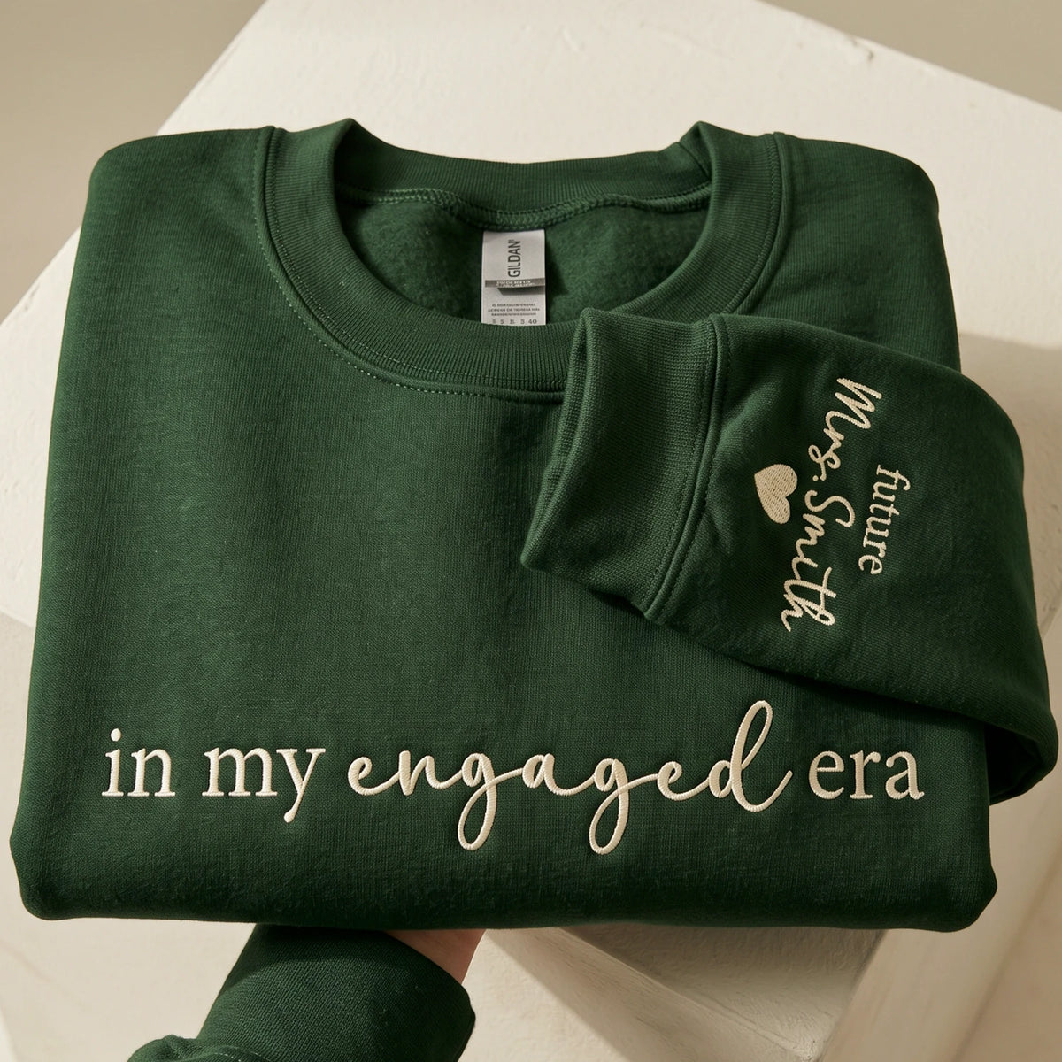 In My Engaged Era Sweatshirt - Personalized Future Mrs Embroidered Crewneck for Engagement Gift for Her