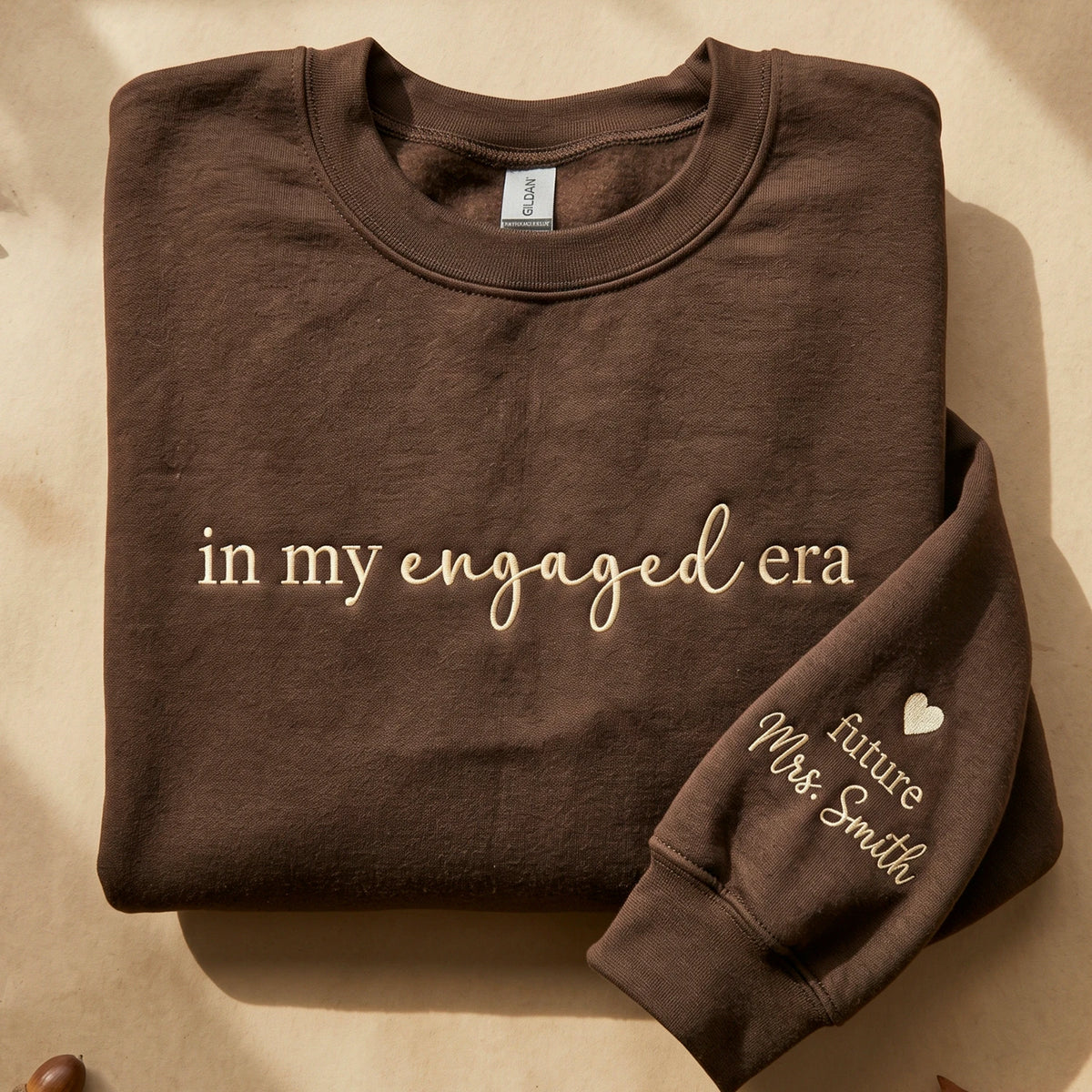 In My Engaged Era Sweatshirt - Personalized Future Mrs Embroidered Crewneck for Engagement Gift for Her