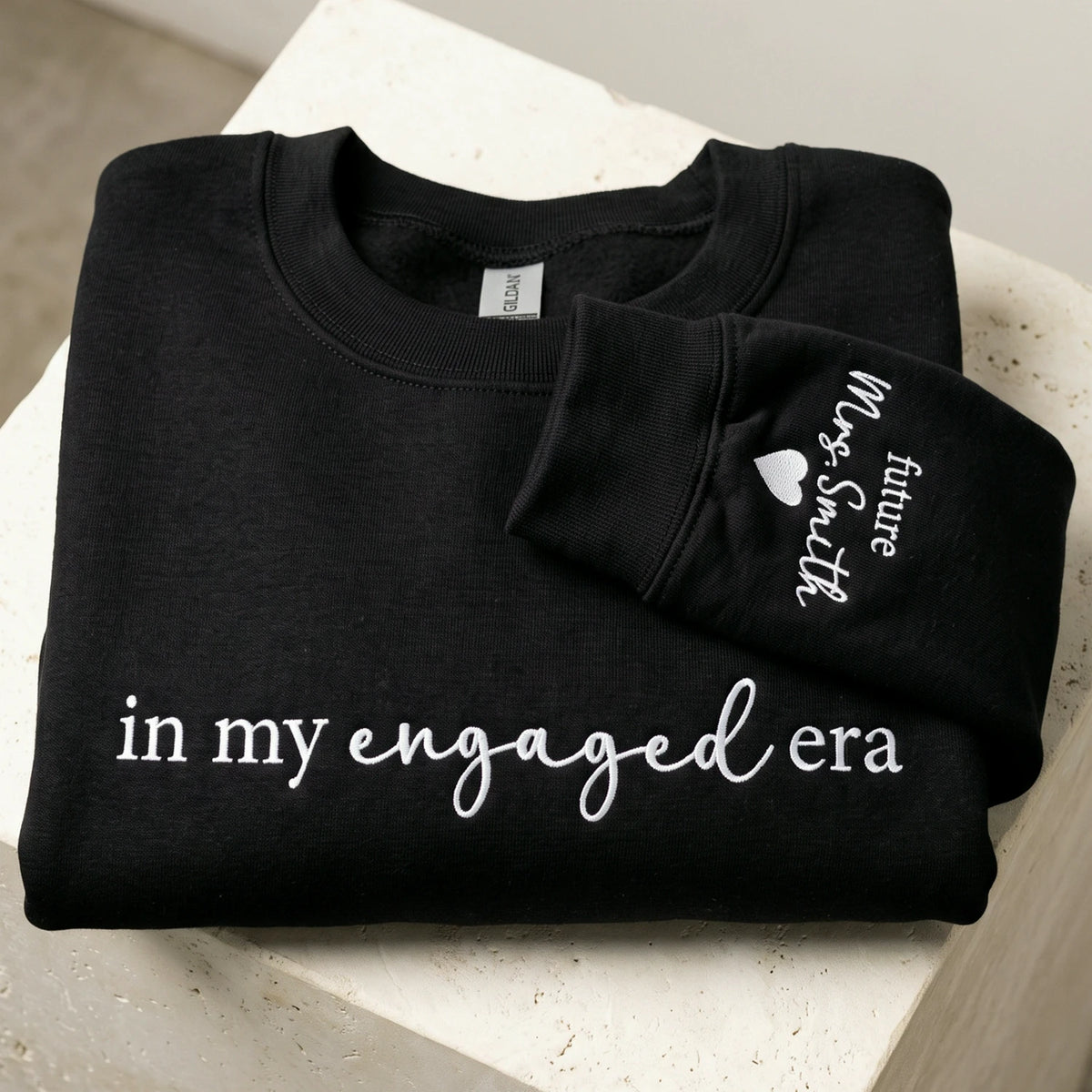 In My Engaged Era Sweatshirt - Personalized Future Mrs Embroidered Crewneck for Engagement Gift for Her