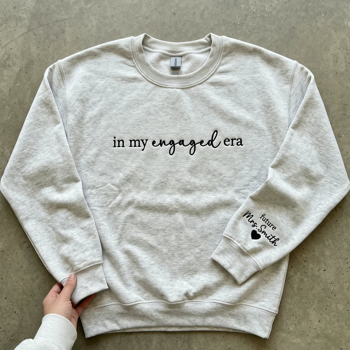 In My Engaged Era Sweatshirt - Personalized Future Mrs Embroidered Crewneck for Engagement Gift for Her