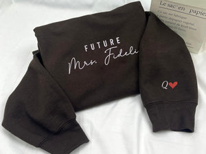 Personalized Engagement Gifts for Bride with Future Mrs Sweatshirt Embroidered