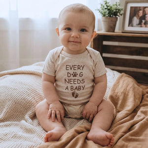 Embroidered Every Dog Needs a Baby Onesie – cute baby bodysuit for pregnancy announcement gift