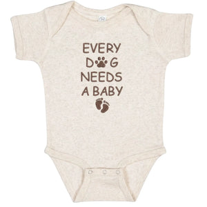 Embroidered Every Dog Needs a Baby Onesie – cute baby bodysuit for pregnancy announcement gift