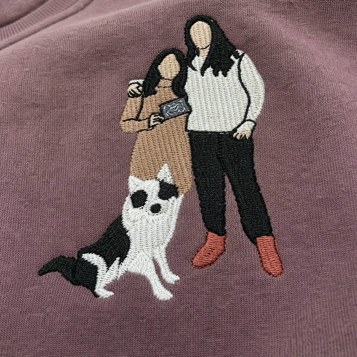 Custom Family Photo Embroidered Hoodie, Personalized Matching Family Sweatshirt