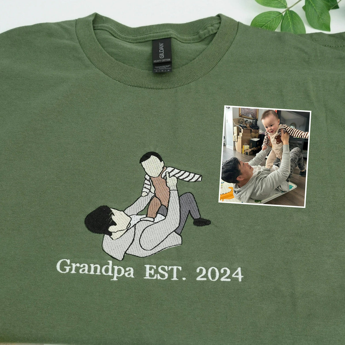 Custom Embroidered Portrait Sweatshirt for Dad, Family Reunion Sweatshirt, Personalized Family Photo Gift
