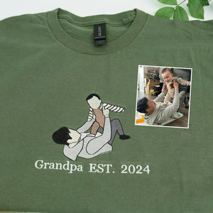 Custom Embroidered Portrait Sweatshirt for Dad, Family Reunion Sweatshirt, Personalized Family Photo Gift