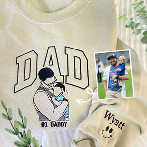 Personalized Gifts for Mom and Dad, Embroidered Photo Sweatshirt / Hoodie