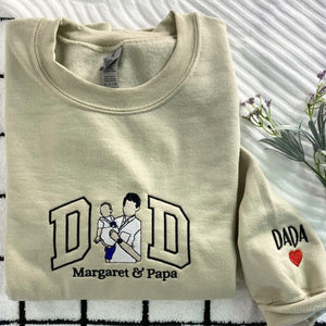 Personalized Gifts for Mom and Dad, Embroidered Photo Sweatshirt / Hoodie