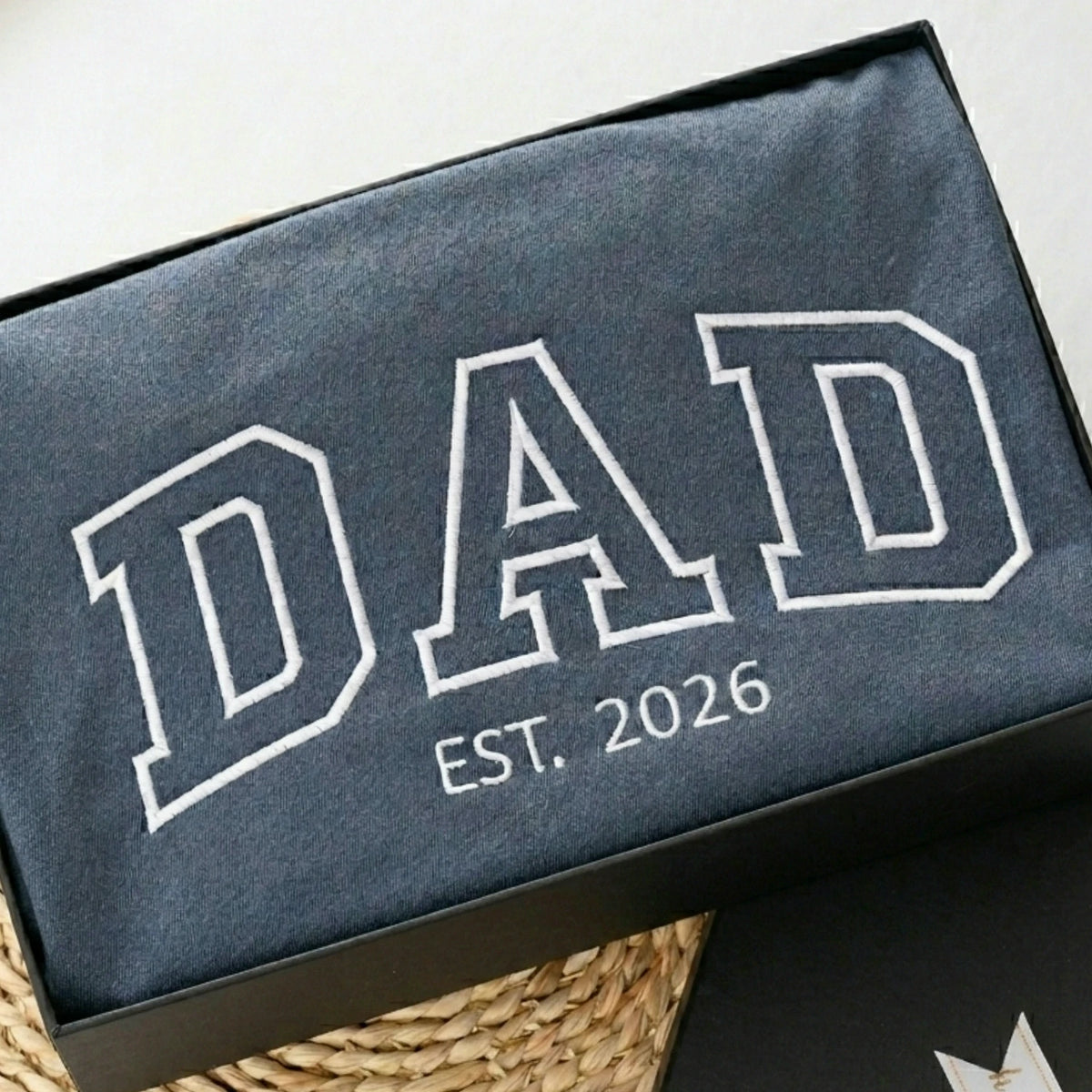 First Father’s Day T-Shirt or Sweatshirt with EST Year - Embroidered Gift for New Dad