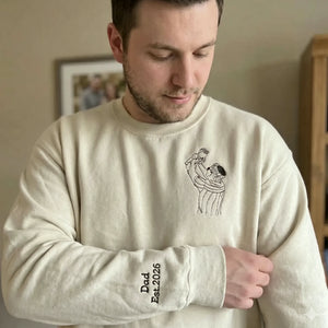 First Father’s Day Gift - Personalized Dad Embroidered Sweatshirt for New Dad