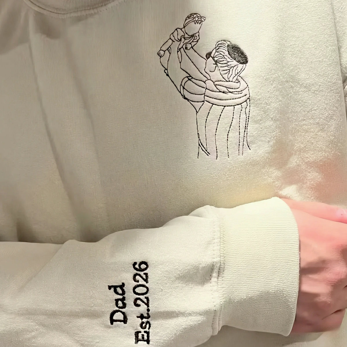 First Father’s Day Gift - Personalized Dad Embroidered Sweatshirt for New Dad