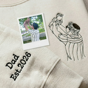 First Father’s Day Gift - Personalized Dad Embroidered Sweatshirt for New Dad